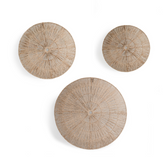 Natural Seagrass Circular Wall Decor 3 Piece Set