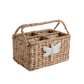 Rustic Woven Dragonfly Basket with Handle, Kitchen or Table Organizer
