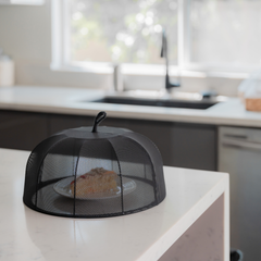 Black Mesh Food Cover with Water Hyacinth Frame