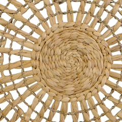 Set Of 3 Handwoven Natural Fiber Wall Décor – Natural Boho Circular Design - Starburst Ring