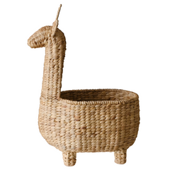 Handwoven Giraffe Basket – Natural Animal-shaped Storage Bin For Nursery Or Kids' Room