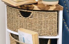 MDF/Wood Corner Cabinet with seagrass drawers