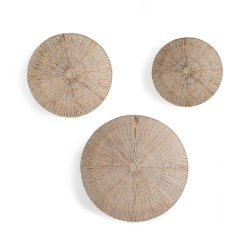 Natural Seagrass Circular Wall Decor 3 Piece Set