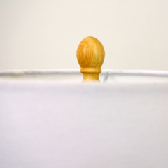 Ceramic Table Lamp with Tassel Accent - Blue Gradient Base and Fabric Shade