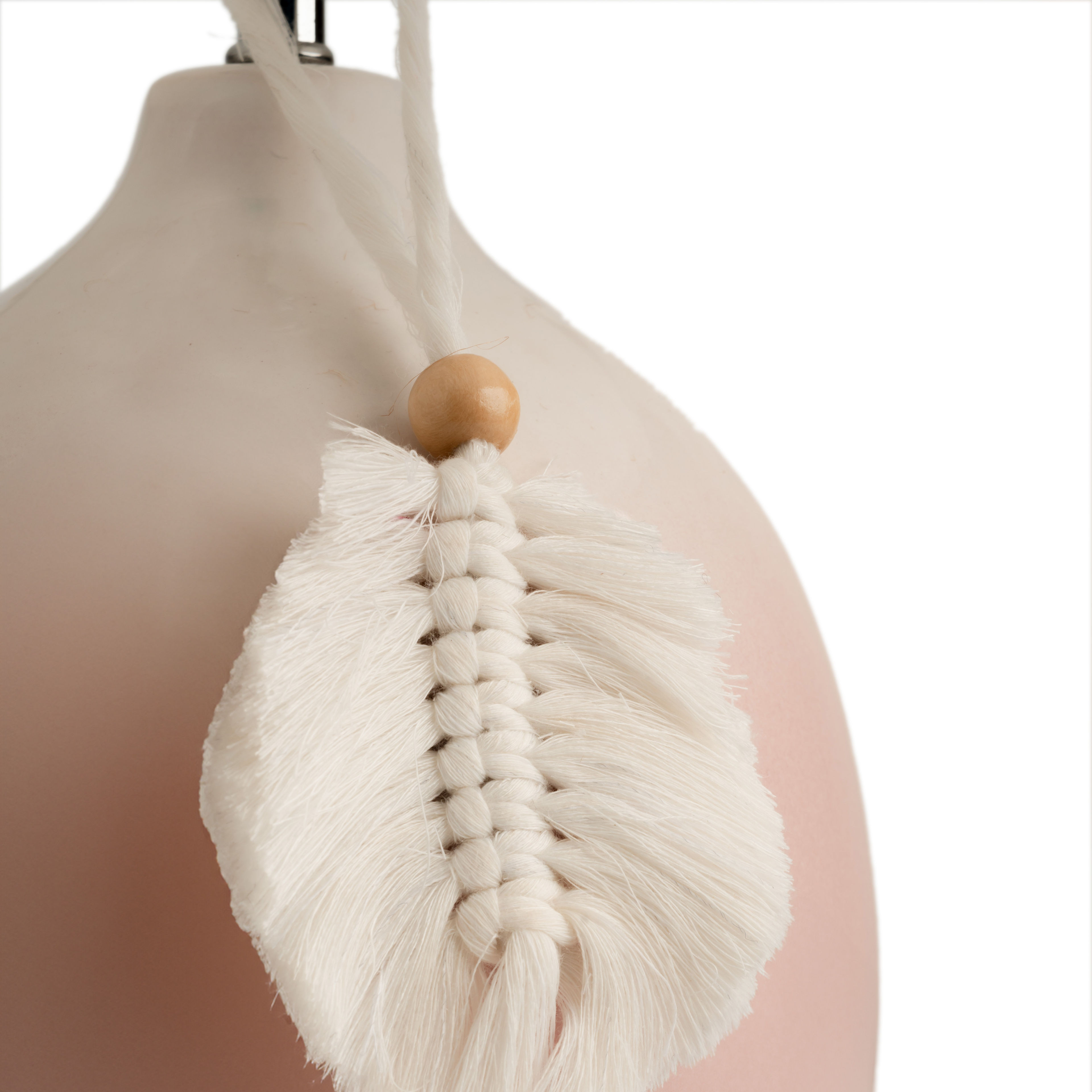 Ceramic Table Lamp with Tassel Accent - Pink Gradient Base and Fabric Shade