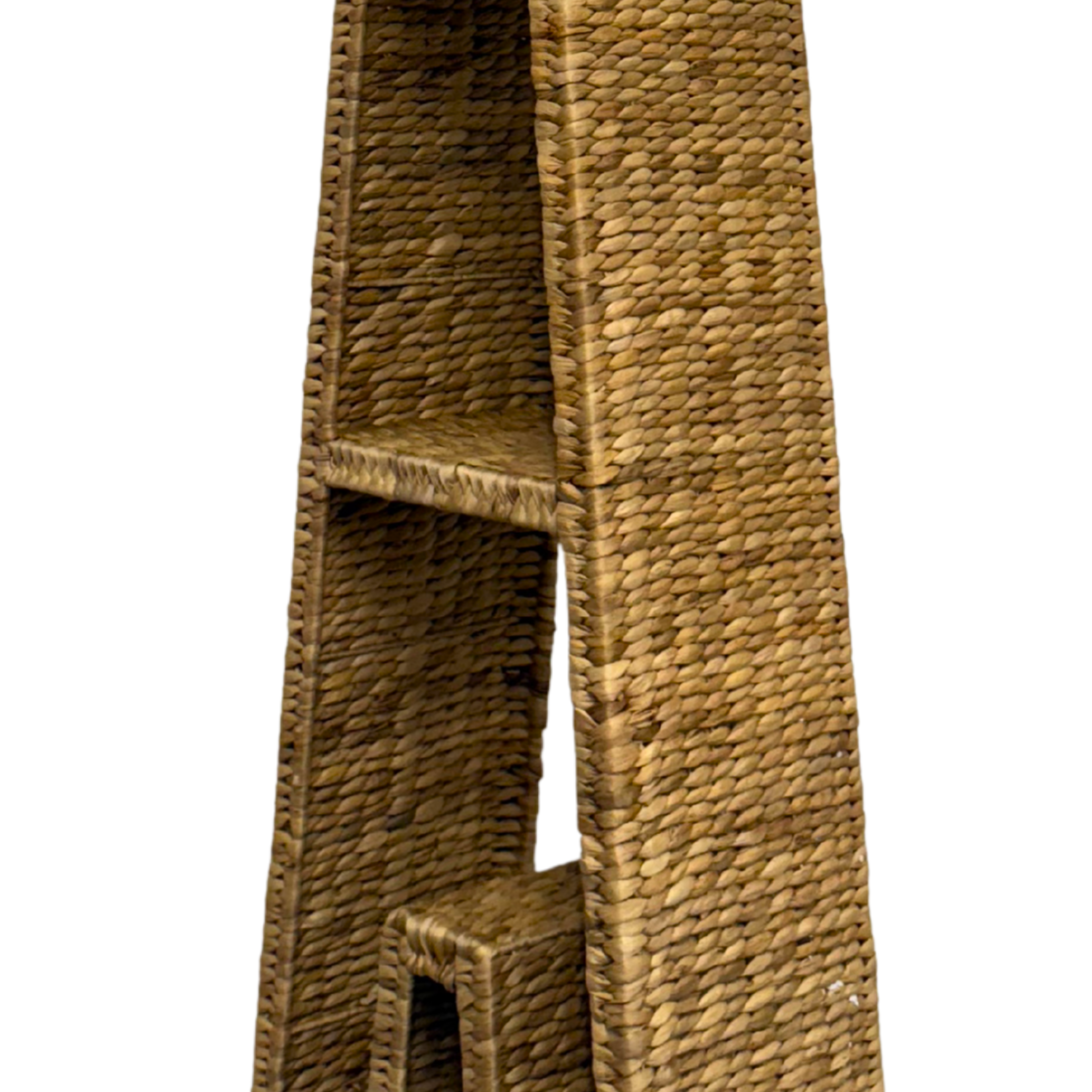 Handwoven Rattan Floor Lamp with Storage Shelf – Eco-Friendly Natural Fiber Standing Lamp for Living Room or Bedroom Décor