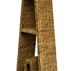 Handwoven Rattan Floor Lamp with Storage Shelf – Eco-Friendly Natural Fiber Standing Lamp for Living Room or Bedroom Décor