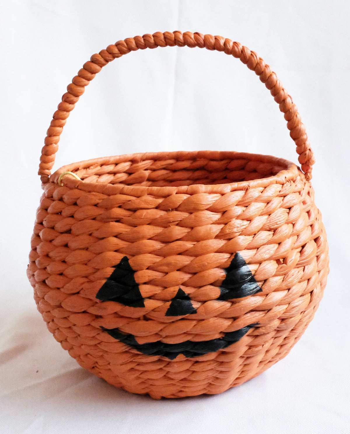 Water Hyacinth Pumpkin Candy Bowl with Handle