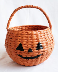 Water Hyacinth Pumpkin Candy Bowl with Handle