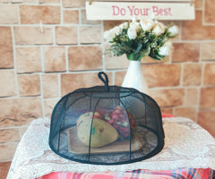 Black Mesh Food Cover with Water Hyacinth Frame