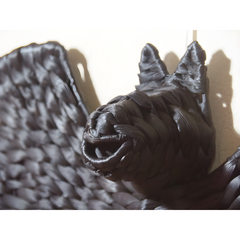 Set Of 2 Handwoven Black Bat Wall Hangings – Halloween Rattan Décor Accents