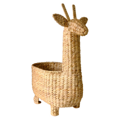 Handwoven Giraffe Basket – Natural Animal-shaped Storage Bin For Nursery Or Kids' Room