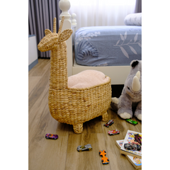 Handwoven Giraffe Basket – Natural Animal-shaped Storage Bin For Nursery Or Kids' Room
