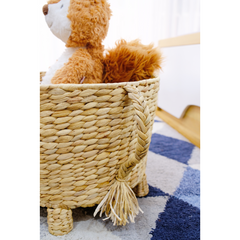 Handwoven Elephant Basket – Natural Animal-shaped Storage Bin With Trunk & Tail Accents