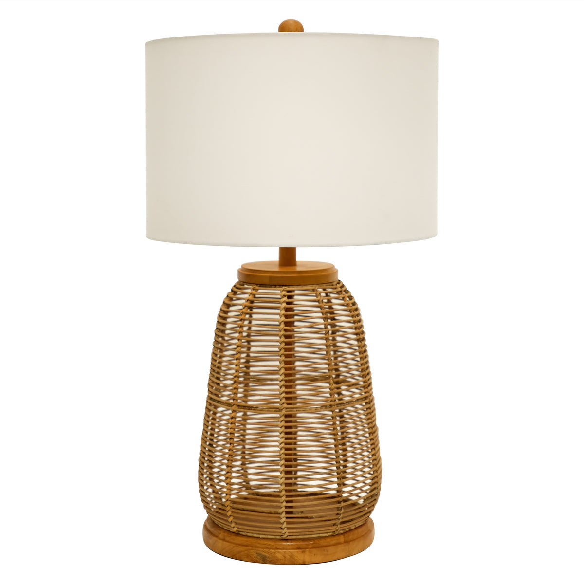 Rattan Table Lamp/Fabric shade with UL standard