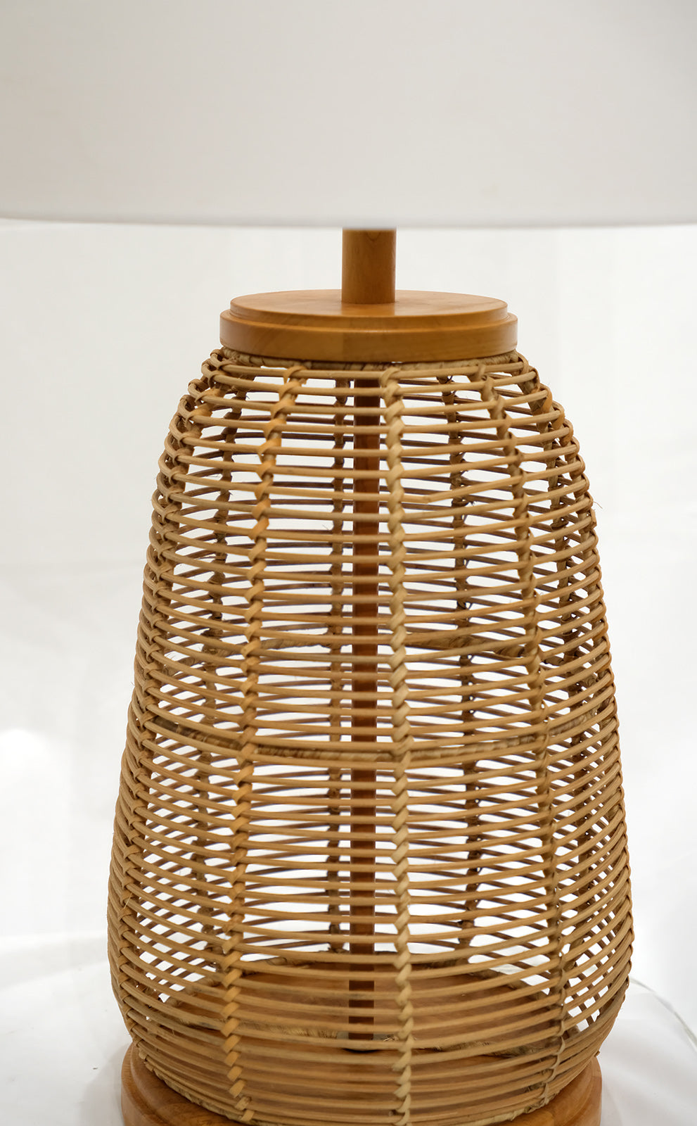 Rattan Table Lamp/Fabric shade with UL standard